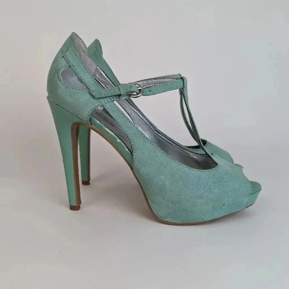 Guess Mary Jane Tiffany Blue Platform Heels - 7.5 - Picture 4 of 11
